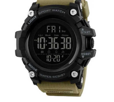 Men's outdoor camouflage electronic watch with sports style and button cell battery