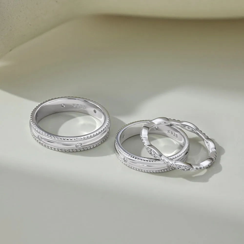 S925 sterling silver couple ring geometric design light luxury style unisex sizes No 5 to No 12