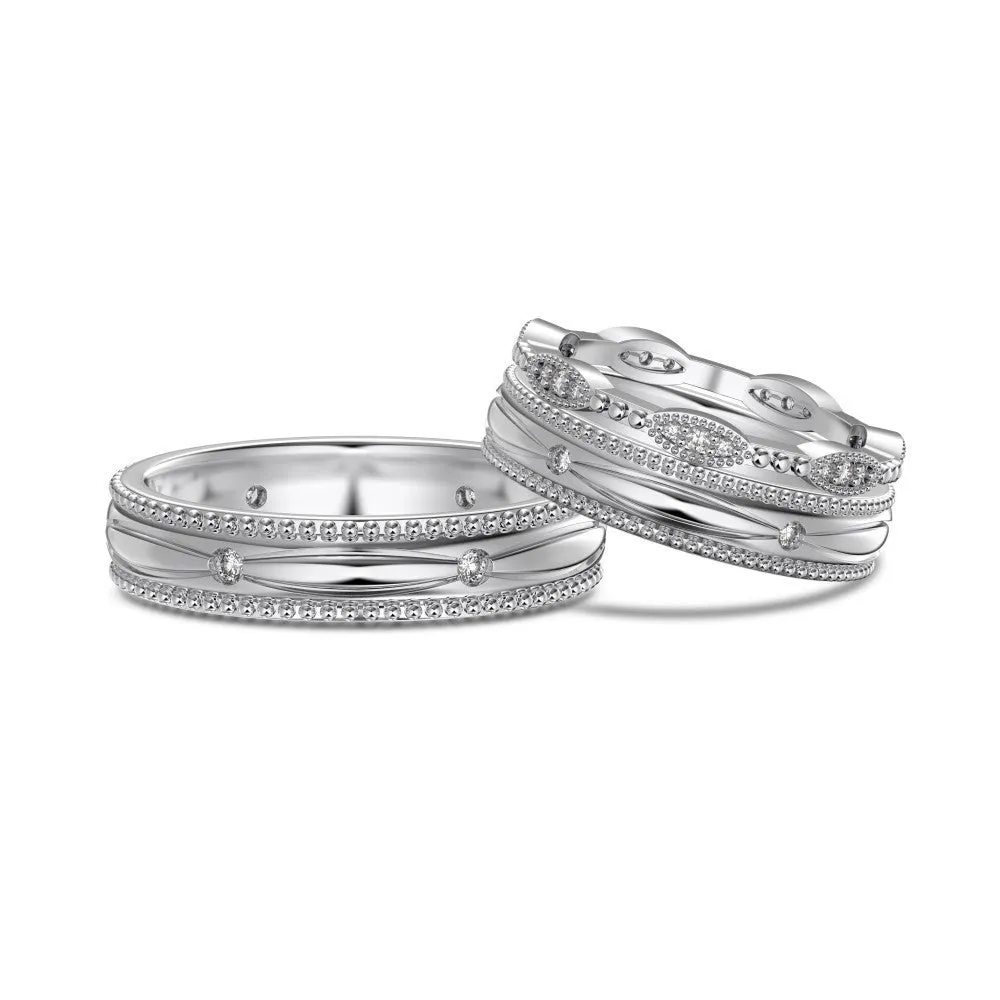 S925 sterling silver couple ring geometric design light luxury style unisex sizes No 5 to No 12