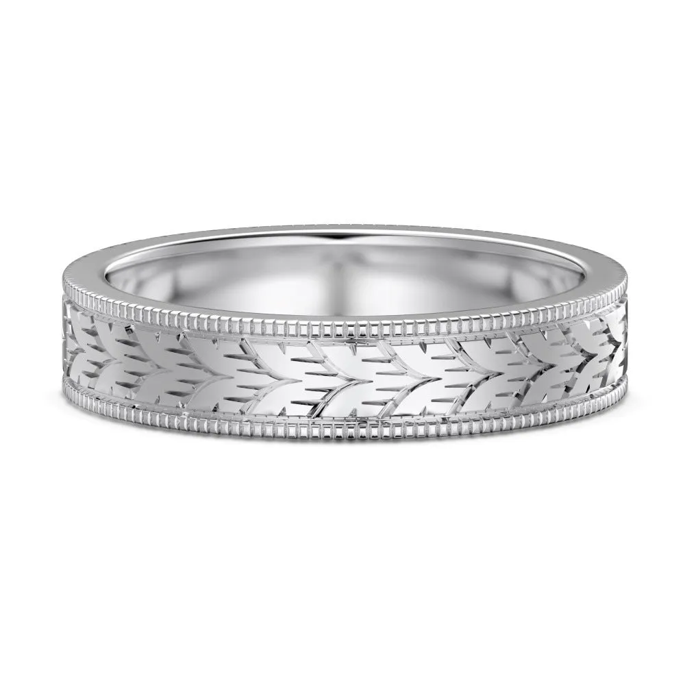 Sterling silver ring with electroplated platinum finish, geometry shape, round element, unisex size option.
