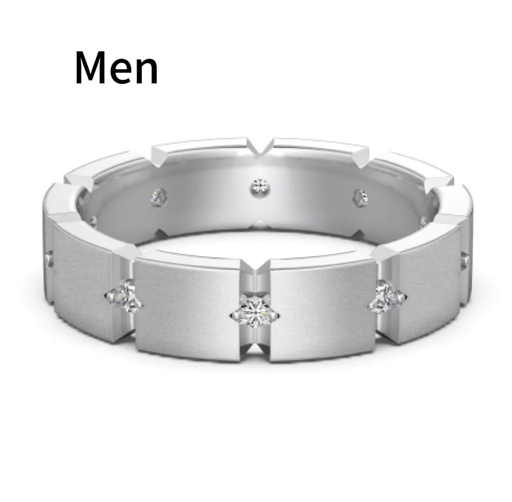 S925 sterling silver slim couple ring with geometric drill detail, champagne colour, on white background