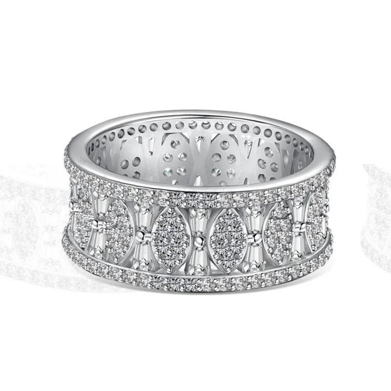 Sterling silver ring with high-grade zircon and freshwater pearl in geometry shape, size No. 7, electroplated finish