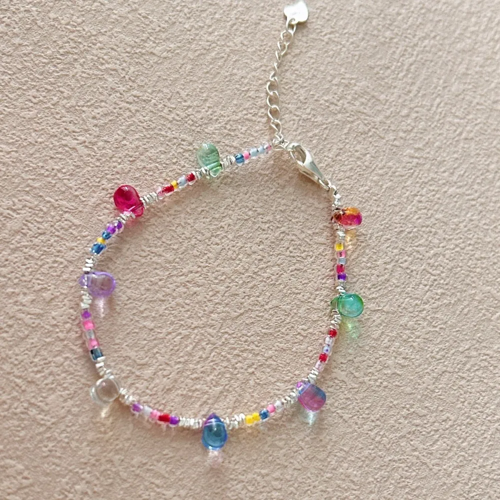 S925 sterling silver bracelet for women with bulb colour finish and geometric round element design in silver