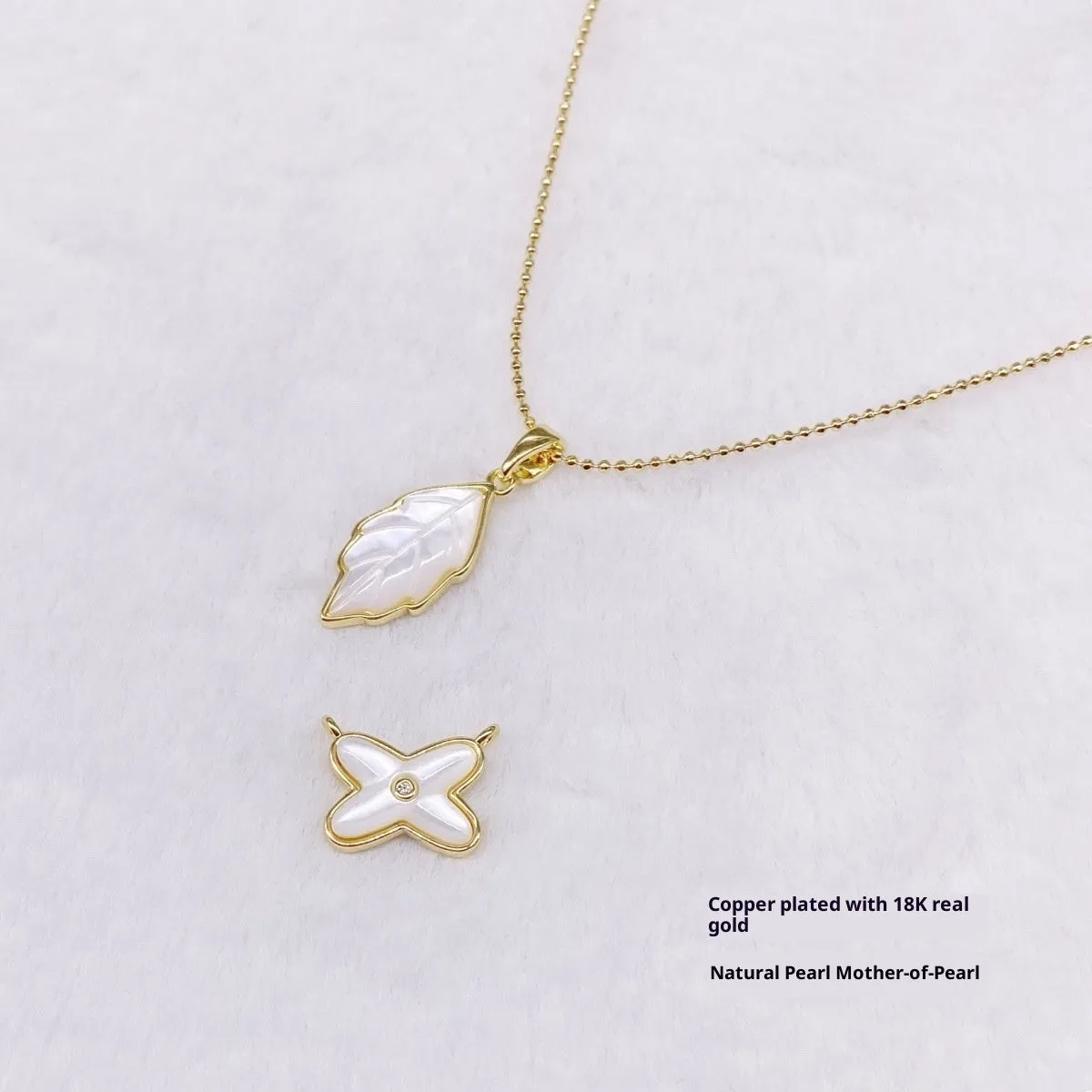 Copper plated 18K gold pearl shell DIY charm pendant in diamond skirt shape for jewellery making