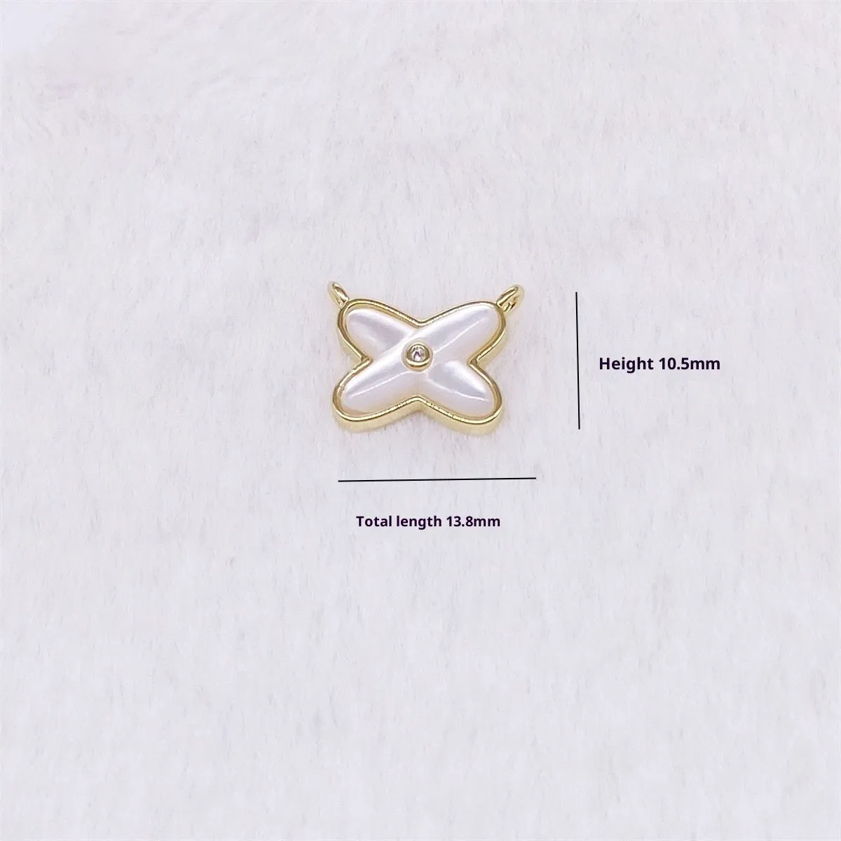 Copper plated 18K gold pearl shell DIY charm pendant in diamond skirt shape for jewellery making