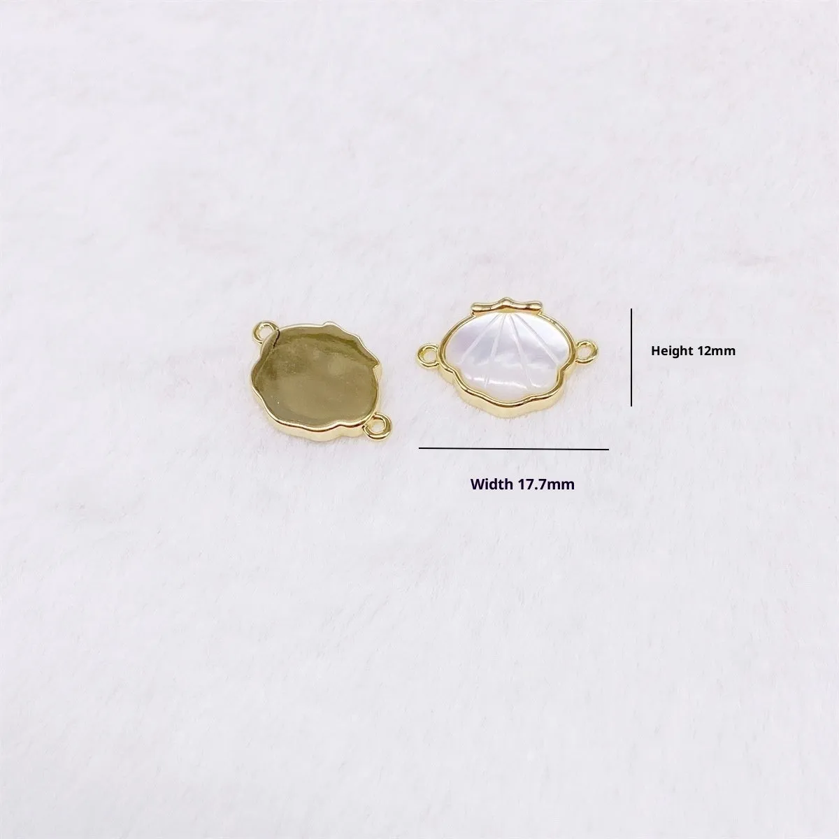 Copper plated 18K gold pearl shell DIY charm pendant in diamond skirt shape for jewellery making