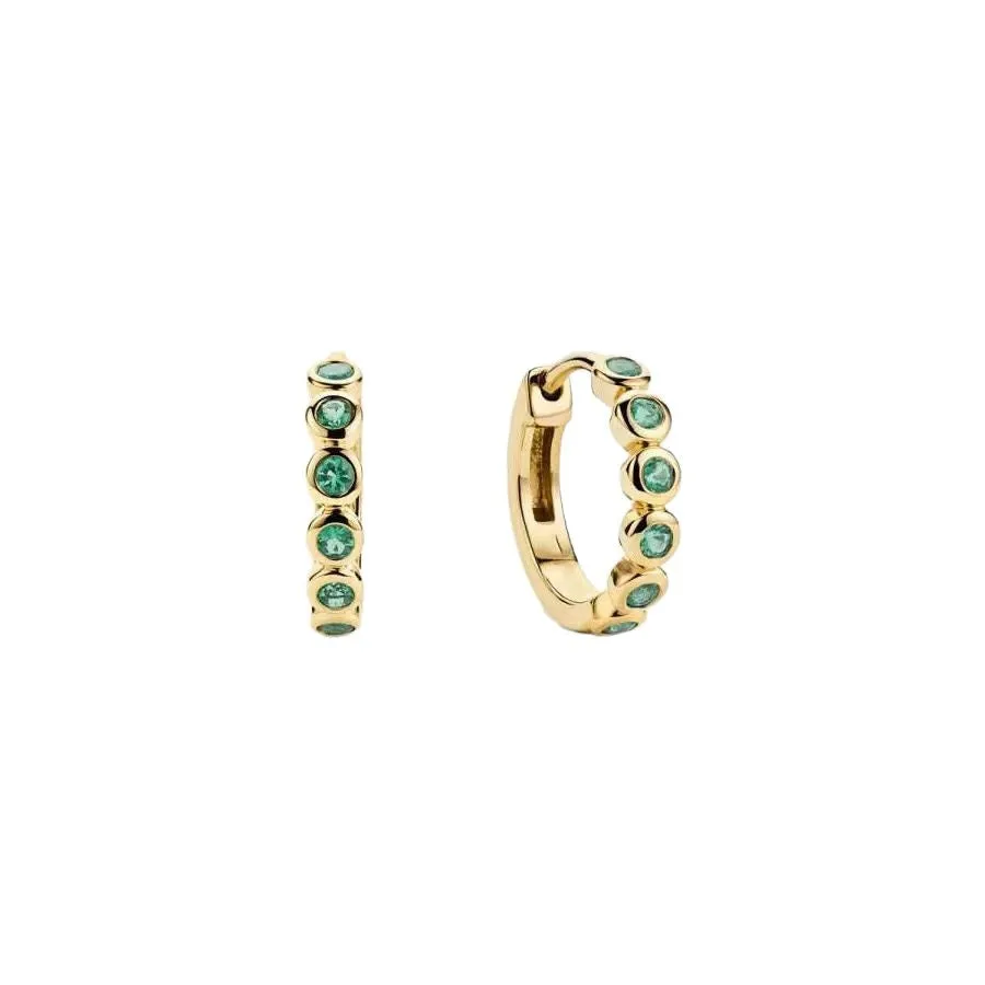 Gold tone S925 sterling silver geometric stud earrings with single inlaid zircon for women