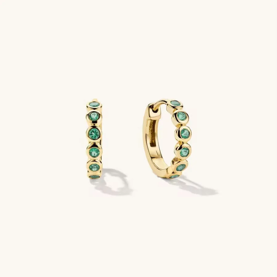 Gold tone S925 sterling silver geometric stud earrings with single inlaid zircon for women