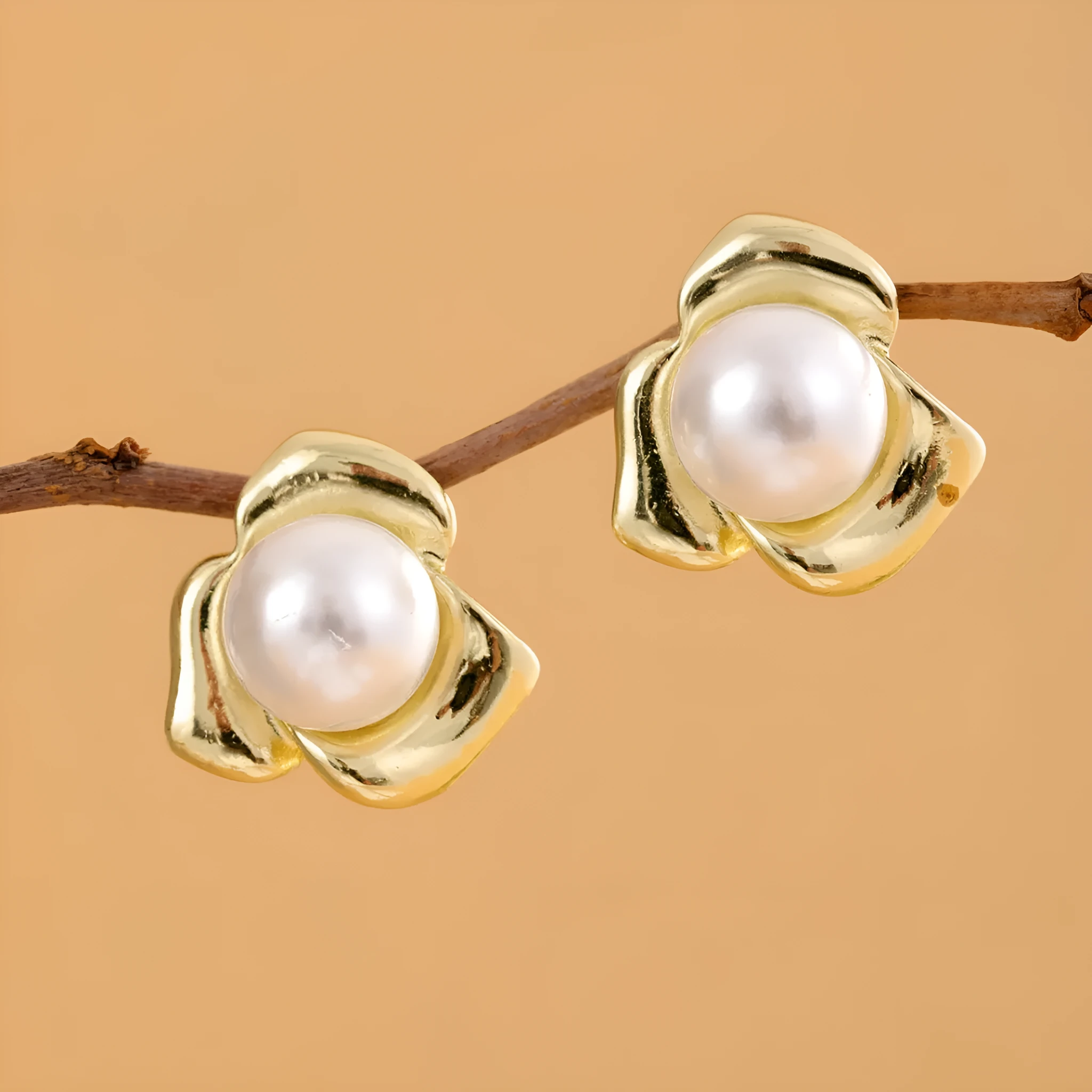 French retro women's cold style drop dangle earrings with hypoallergenic posts in silver gold and rose gold tone finishes