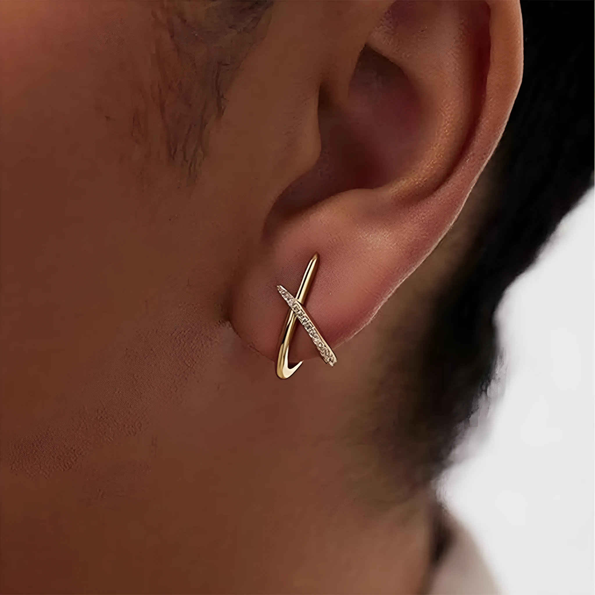 Electroplating 14K gold clip-on earrings, geometric shape, fashion OL style, zinc alloy, three colour pairs