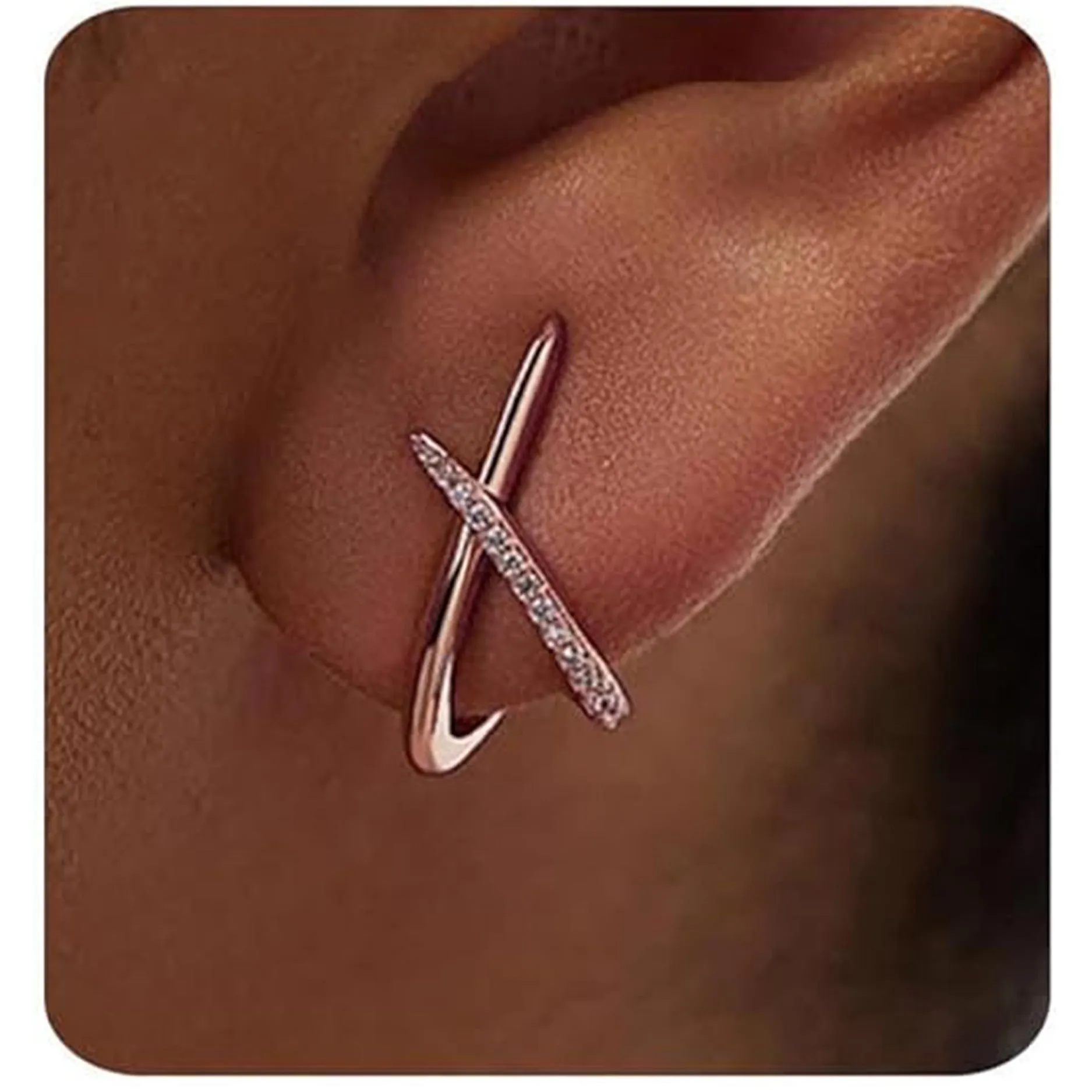 Electroplating 14K gold clip-on earrings, geometric shape, fashion OL style, zinc alloy, three colour pairs