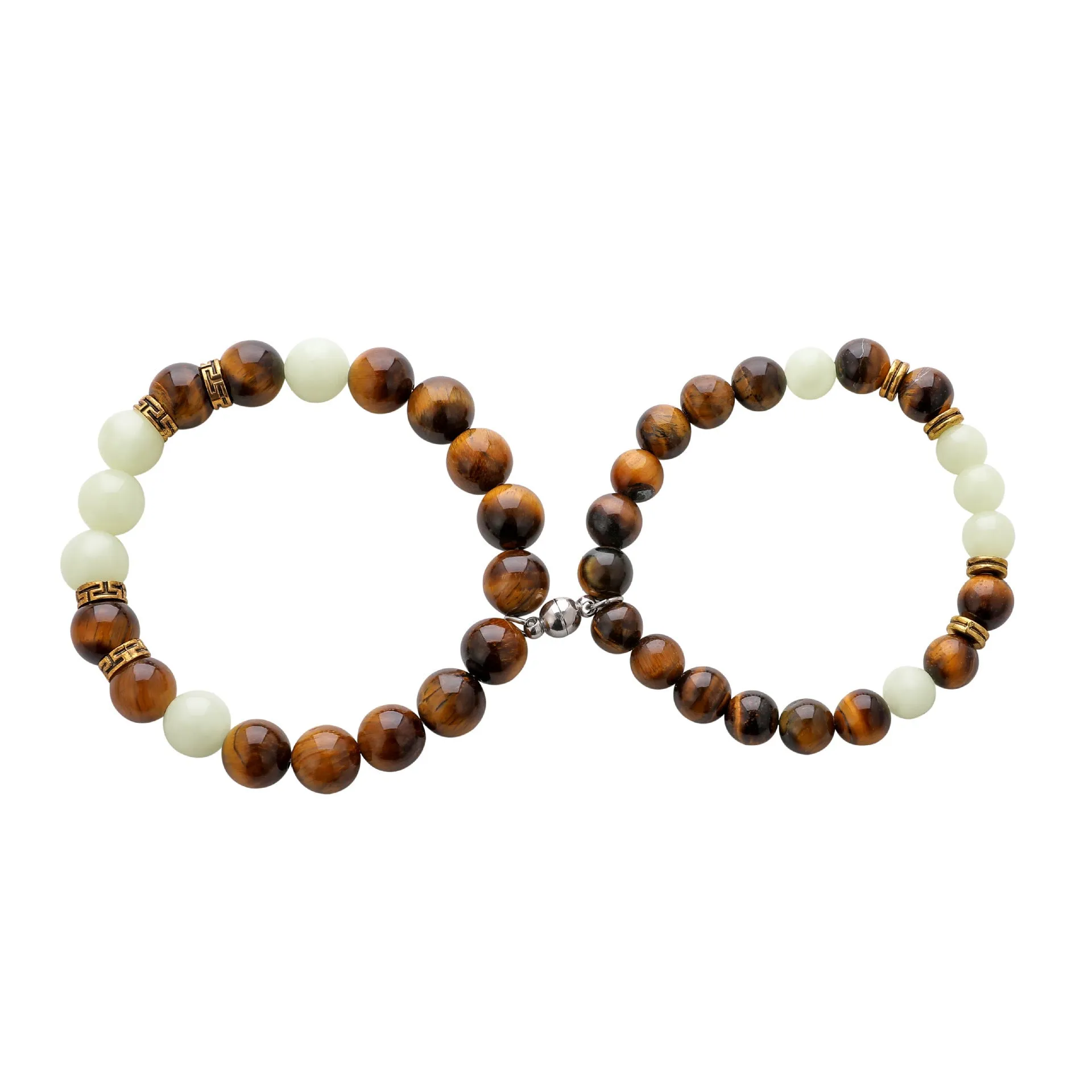 Geometric luminous couple bracelets in amber Y552 colour with simple patterns