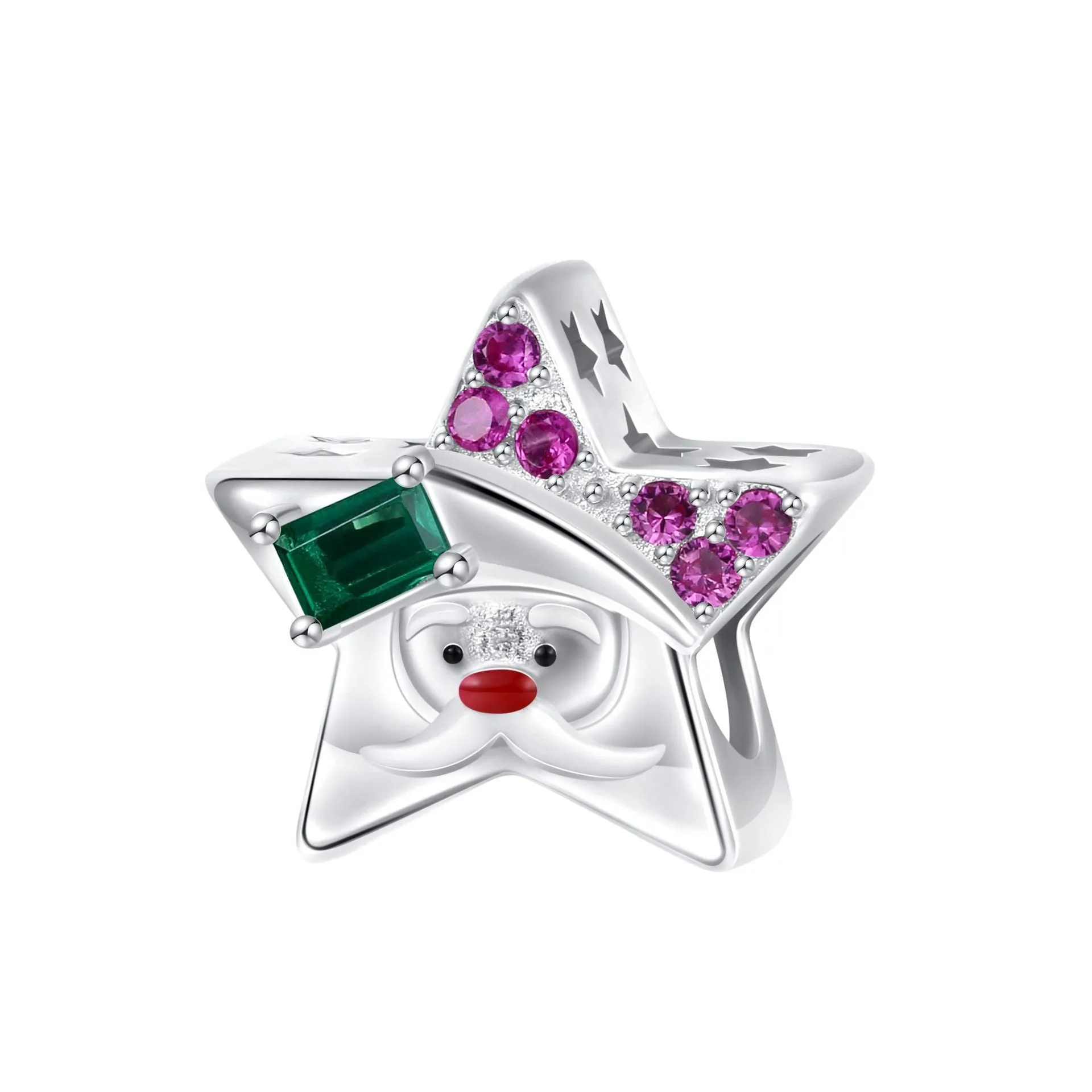 925 sterling silver Christmas pendant ornament with inlay finish, medium size, eleven colour options including PC1739, PC1740, PD1016