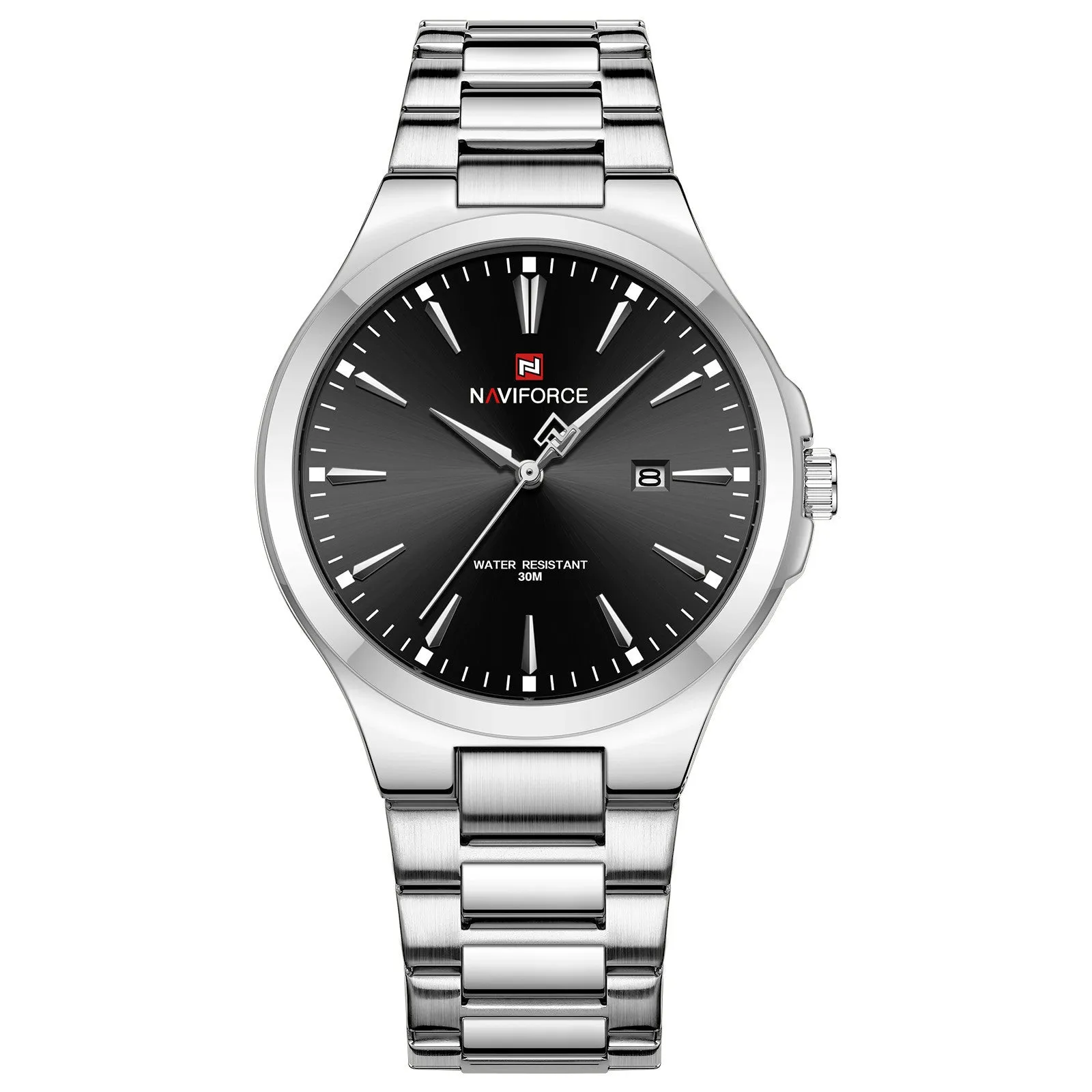 Alloy case men's business watch with round dial, 10.5mm thickness, 3ATM water resistance, black colour option