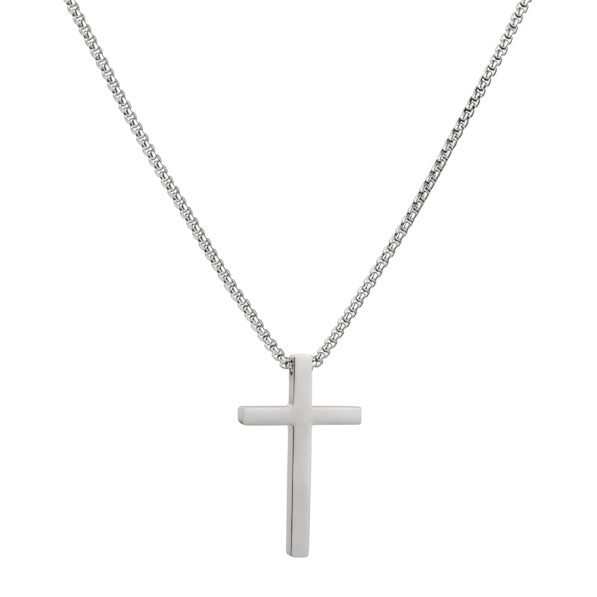 Simple box chain stainless steel necklace unisex alloy velvet band geometric shape gold electroplating finish