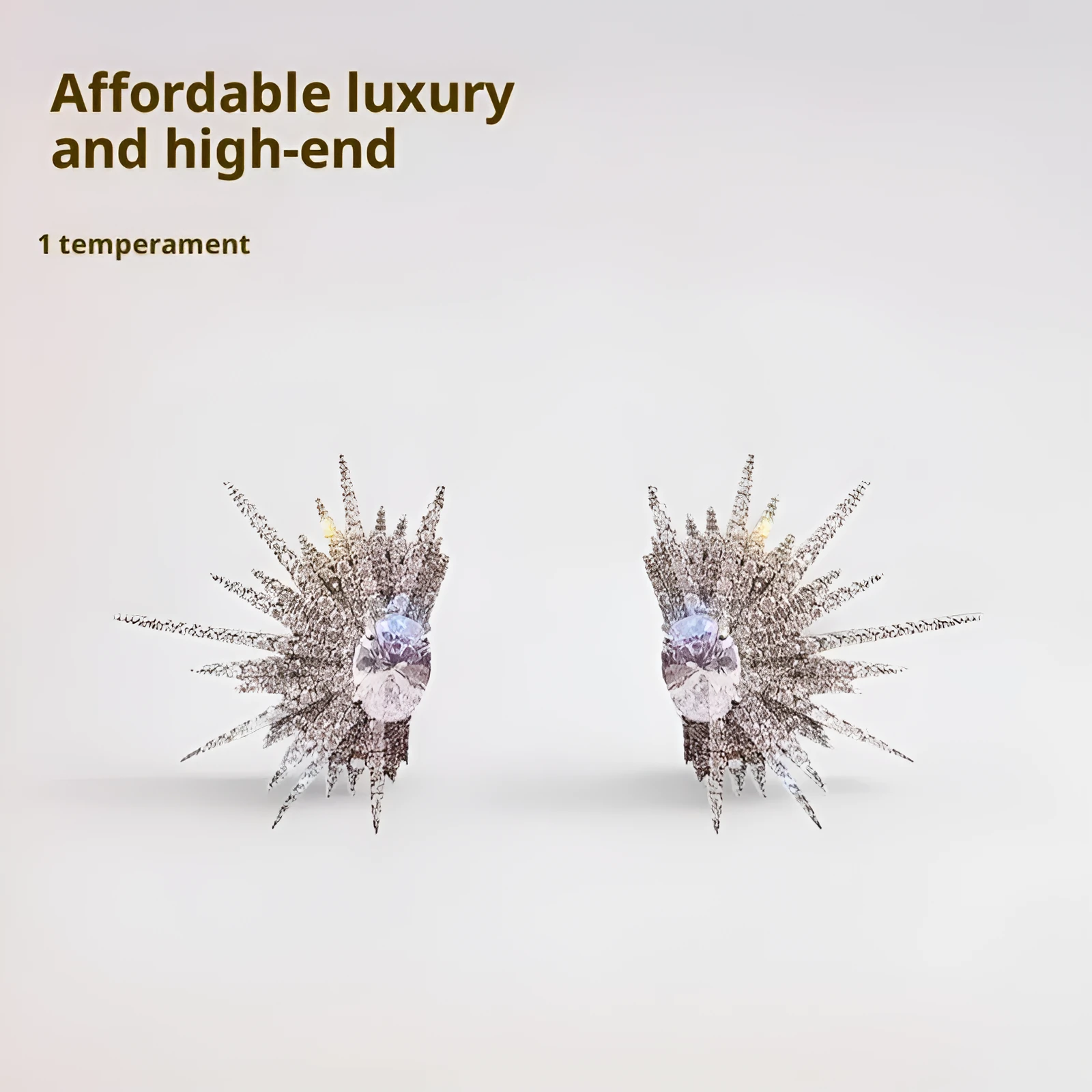 Full Diamond Eight-pointed Stars ear studs in rhinestone XINGX colour with electroplated finish, geometric shape stud earrings for women