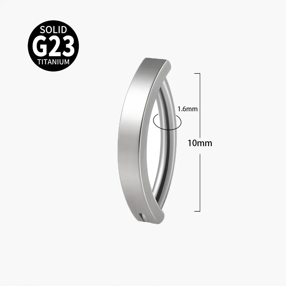 G23 titanium navel stud with glossy plating in steel colour, 14g gauge, size 1.6x10mm