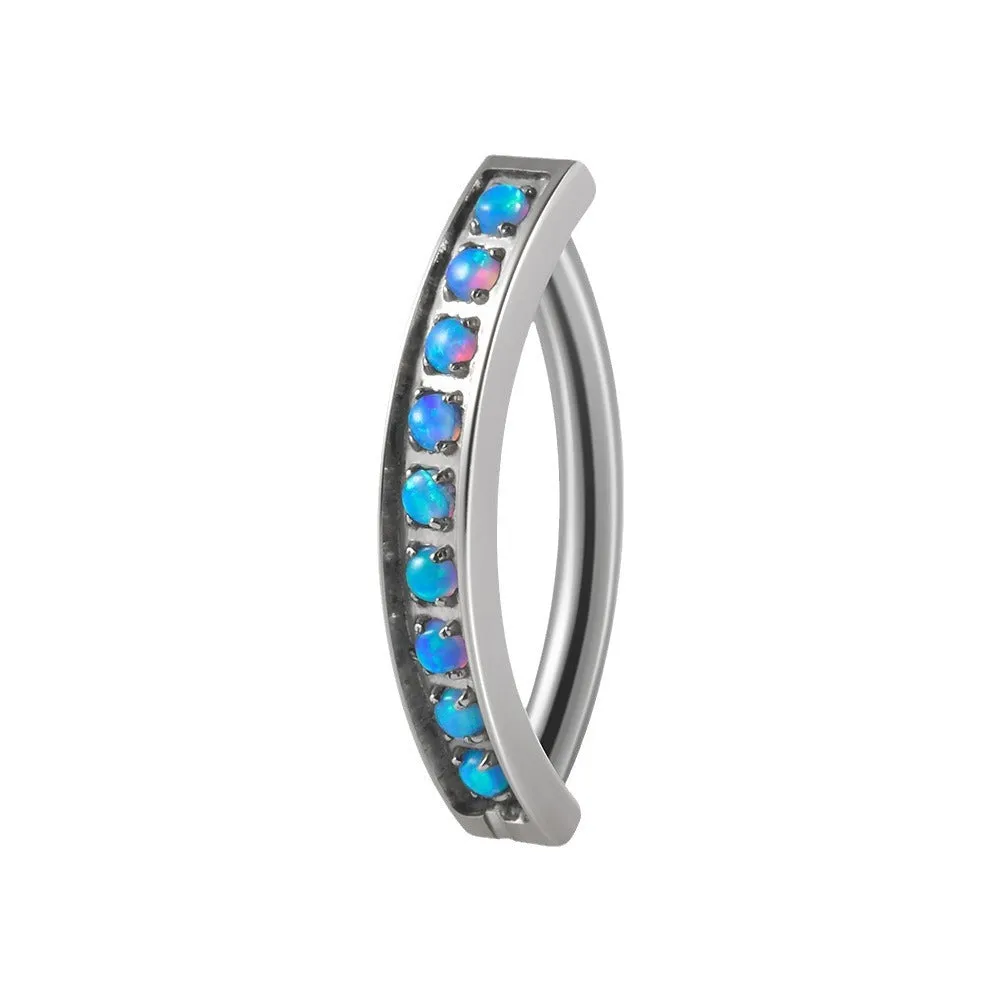 G23 titanium navel stud with glossy plating in steel colour, 14g gauge, size 1.6x10mm