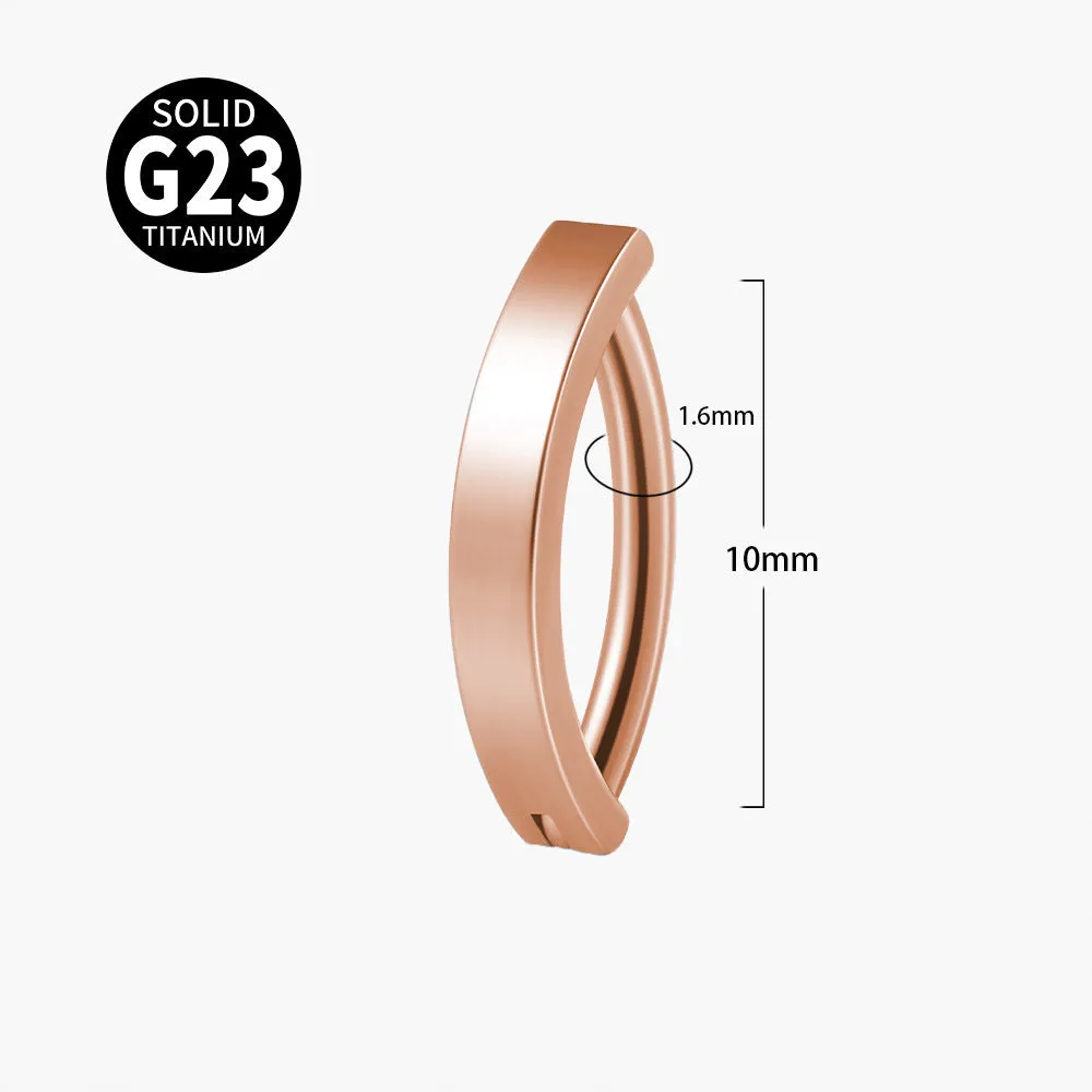 G23 titanium navel stud with glossy plating in steel colour, 14g gauge, size 1.6x10mm
