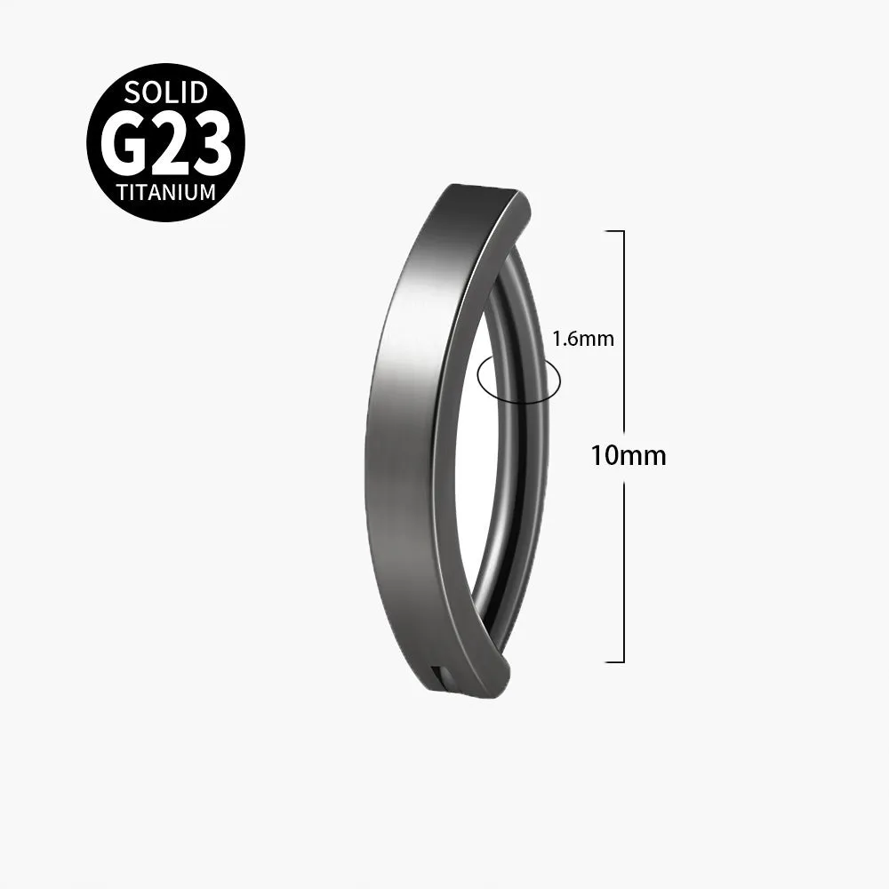 G23 titanium navel stud with glossy plating in steel colour, 14g gauge, size 1.6x10mm