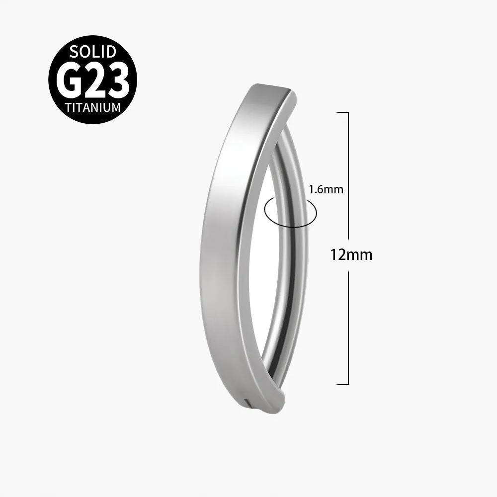 G23 titanium navel stud with glossy plating in steel colour, 14g gauge, size 1.6x10mm