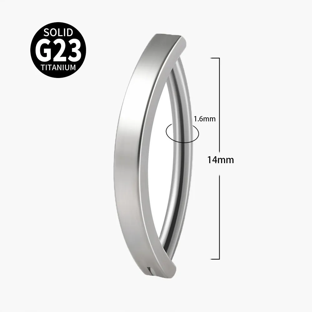 G23 titanium navel stud with glossy plating in steel colour, 14g gauge, size 1.6x10mm