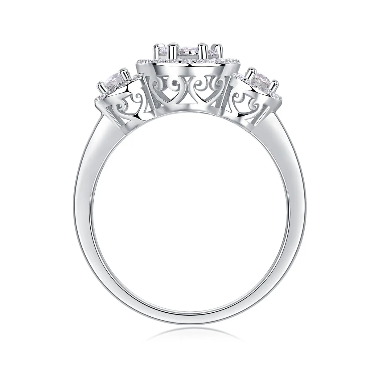 Moissanite wedding ring set with S925 silver gold plate in ring size 7, gift box packaging, GRA certificate