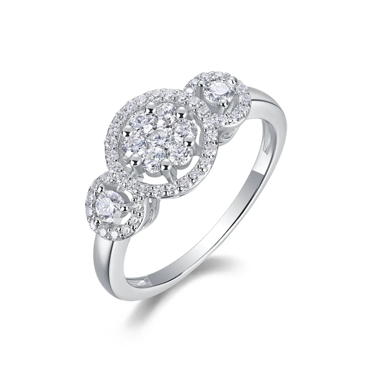 Moissanite wedding ring set with S925 silver gold plate in ring size 7, gift box packaging, GRA certificate