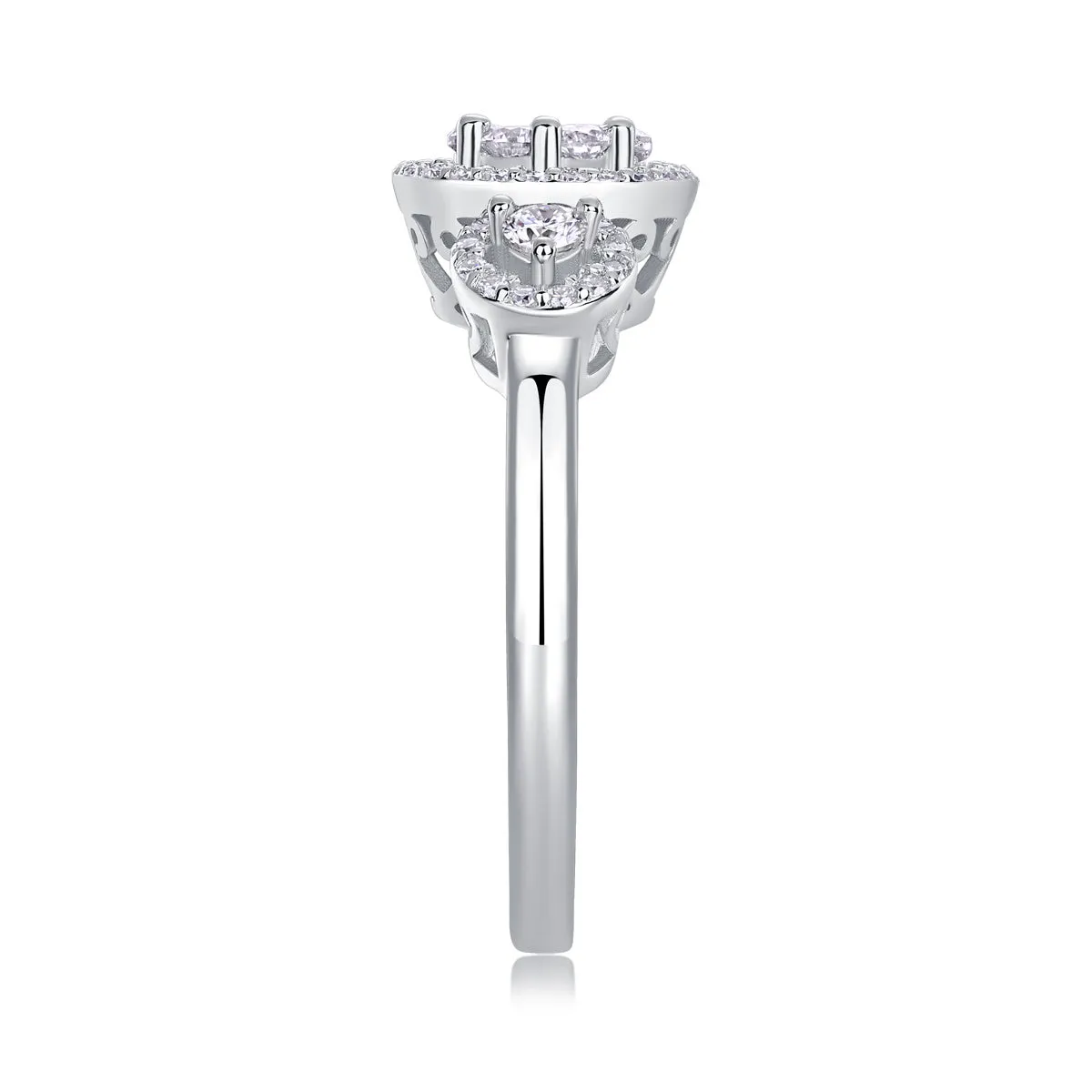 Moissanite wedding ring set with S925 silver gold plate in ring size 7, gift box packaging, GRA certificate