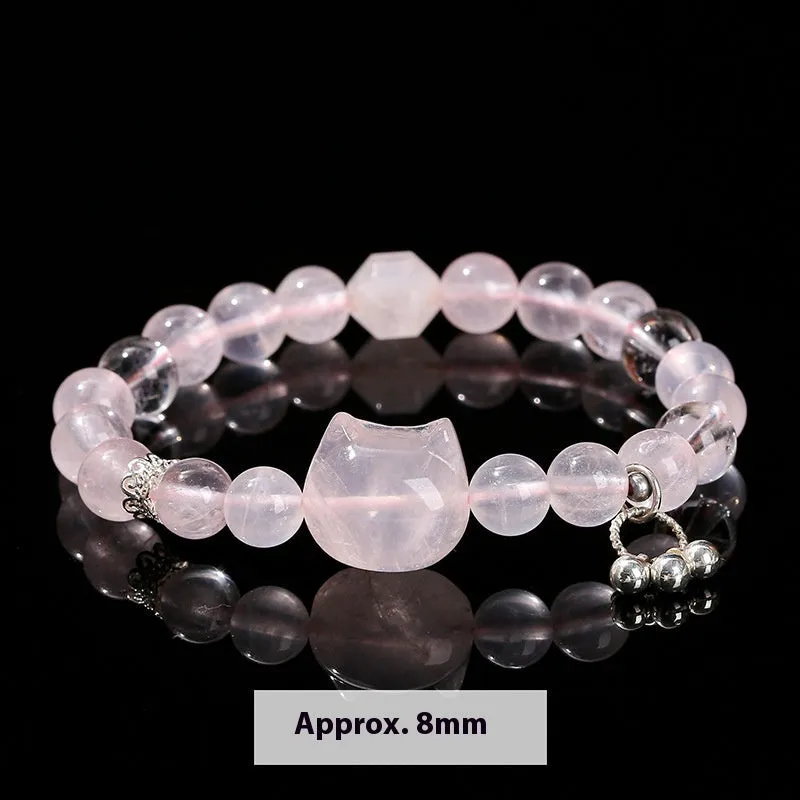 Women's natural crystal charm bracelet with handcrafted details and various gemstone options