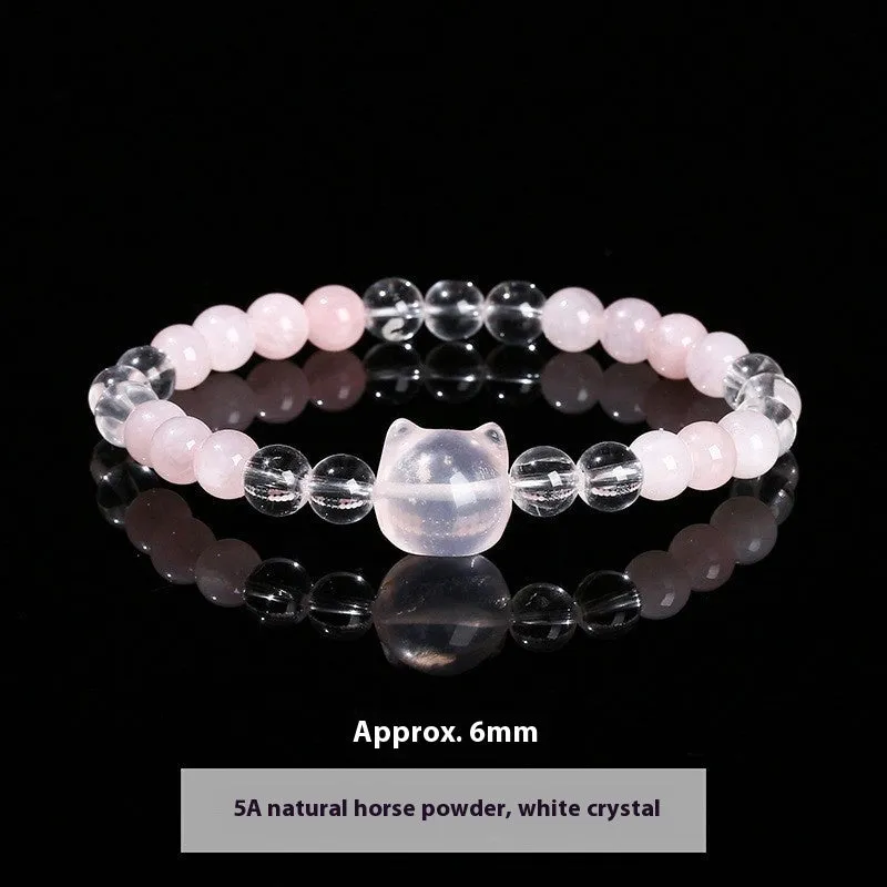 Women's natural crystal charm bracelet with handcrafted details and various gemstone options