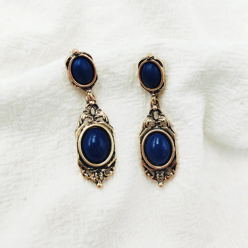 Chinese style alloy earring with electroplated finish, silver needle option, round shape