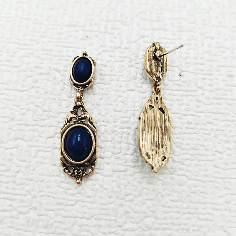 Chinese style alloy earring with electroplated finish, silver needle option, round shape