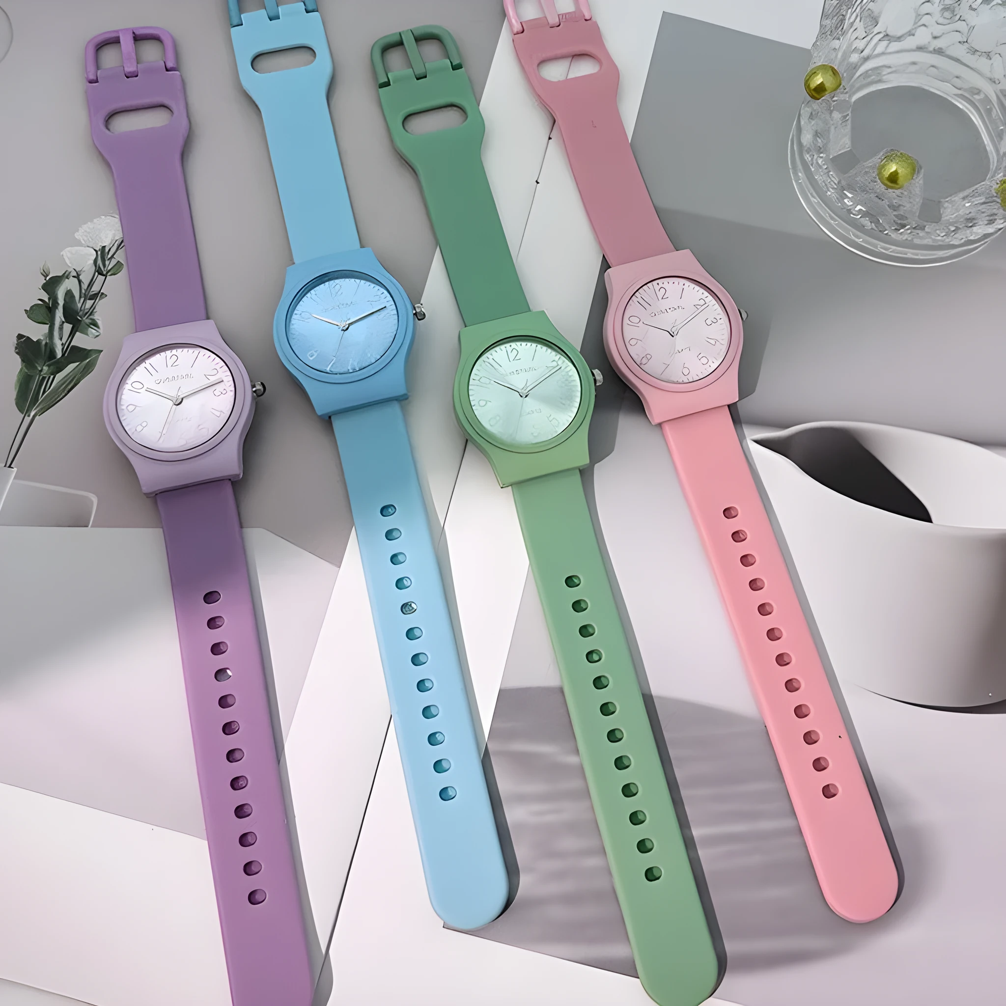 Casual digital quartz silicone children's watch in black with 9mm case and digital display