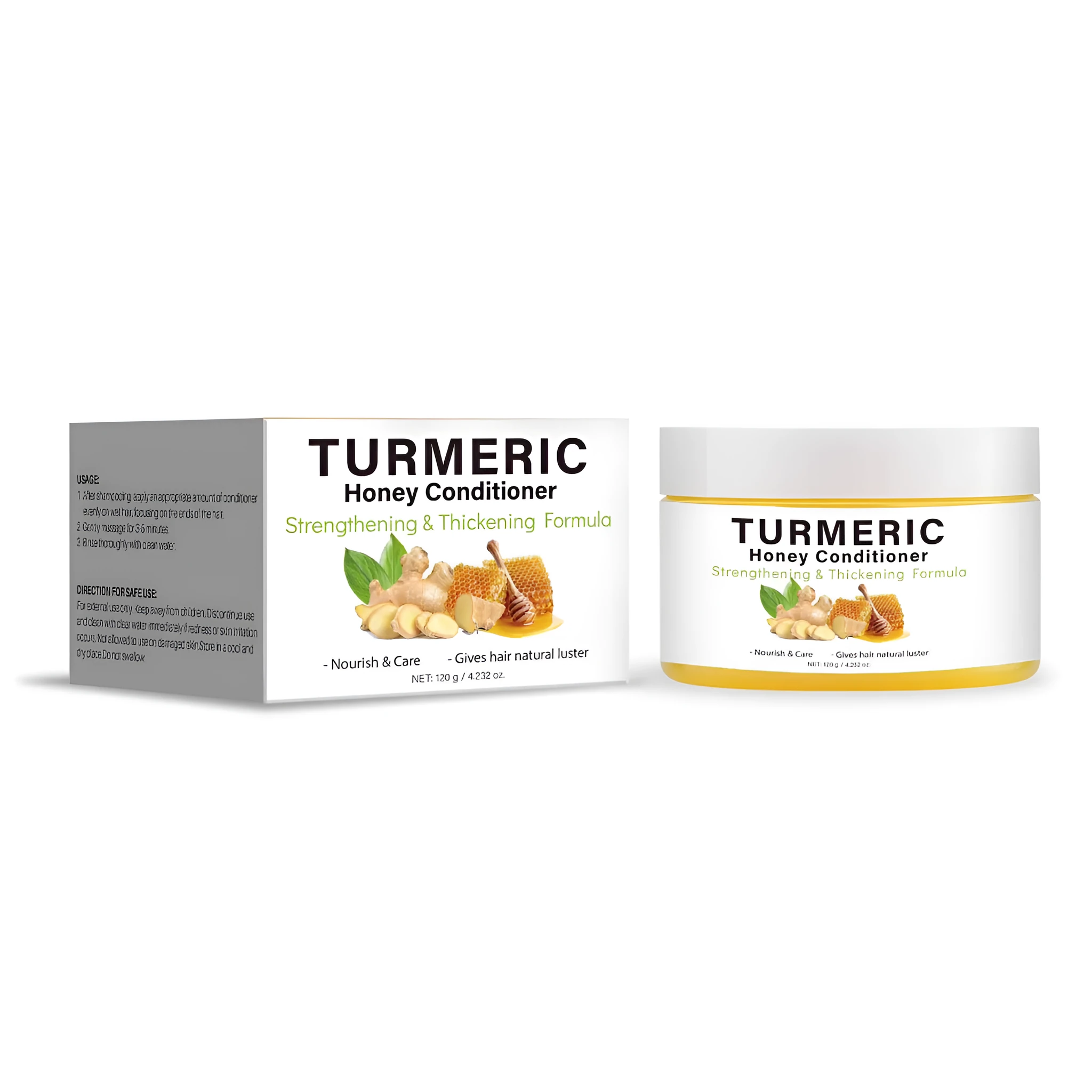 Turmeric honey hair conditioner 120g net content in FP-D029-120g export packaging
