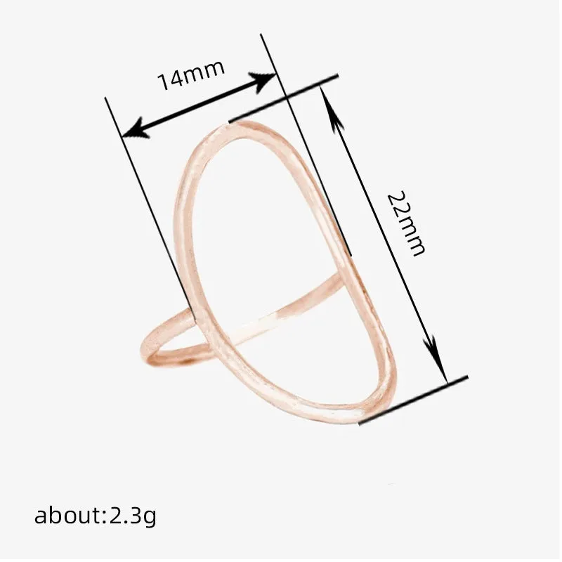 Classic minimalist copper ring with zircon inlay in rose gold colour on white background
