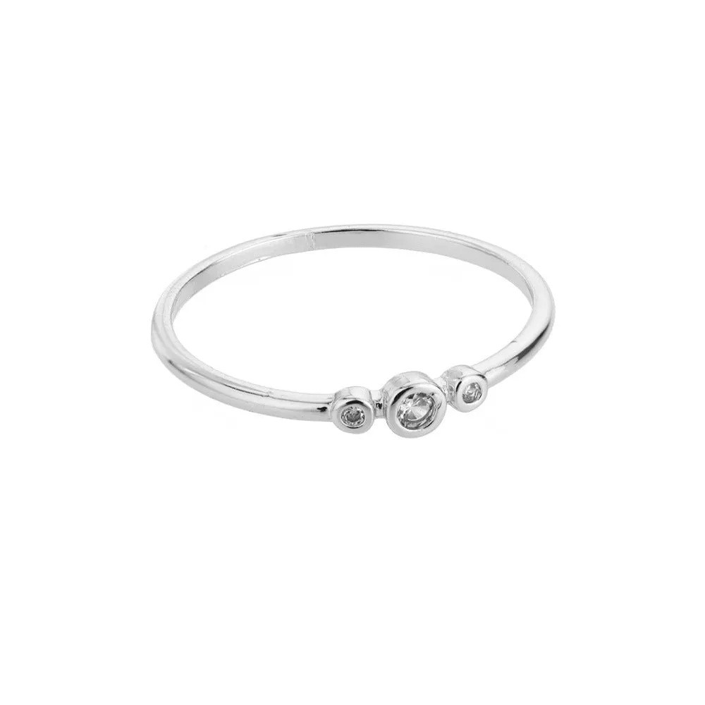 Copper belt open ring with micro-set zirconia stones, gold electroplated finish