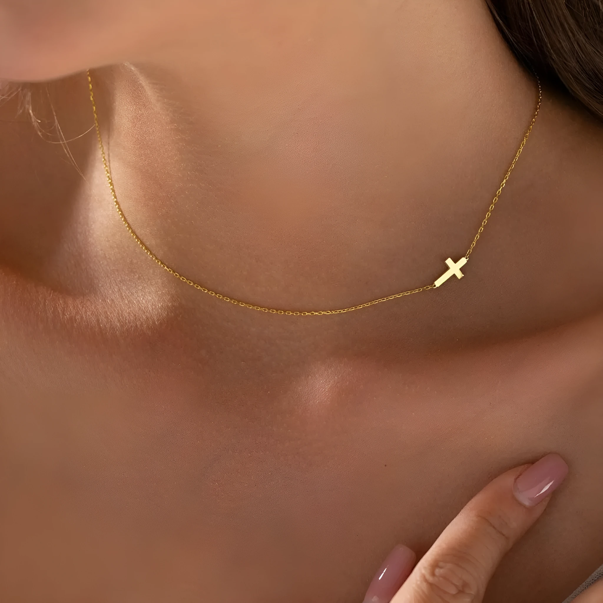 Layered multi-strand alloy geometric pendant necklace with electroplated gold finish for women