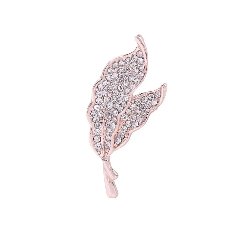 Minimalist pearl floral brooch with diamond flower detail in alloy, sweet and cool style, available in multiple colours