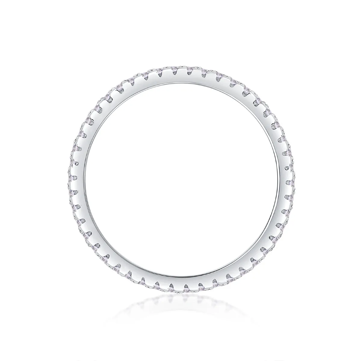 Moissanite wedding ring set with S925 silver and platinum plating, stone under 0.1 carat, in gift box