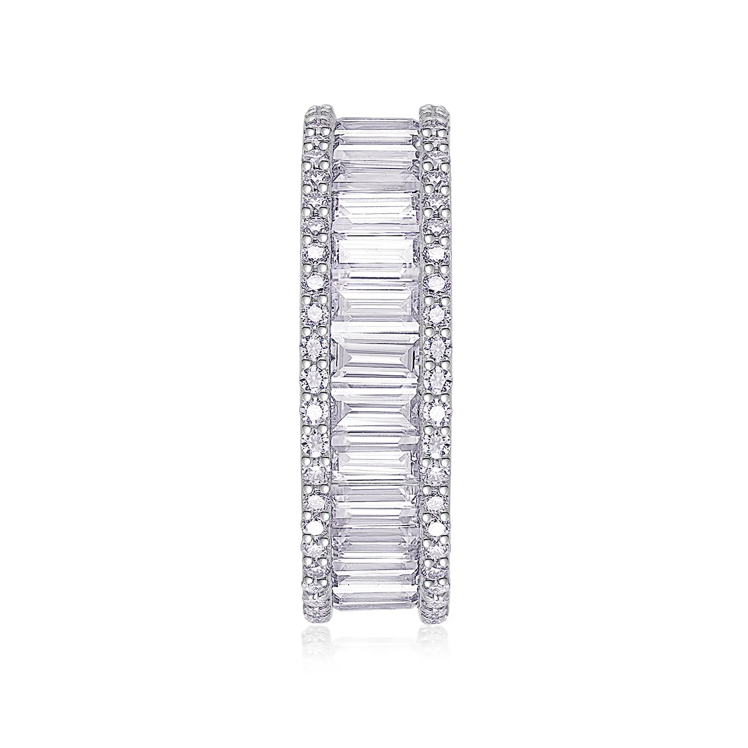 Square moissanite wedding ring set in platinum-plated S925 silver with GRA certificate and gift box