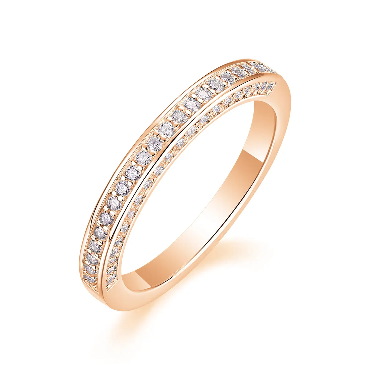 The Plucked Star moissanite wedding ring set in S925 silver with platinum plating, available in multiple colours