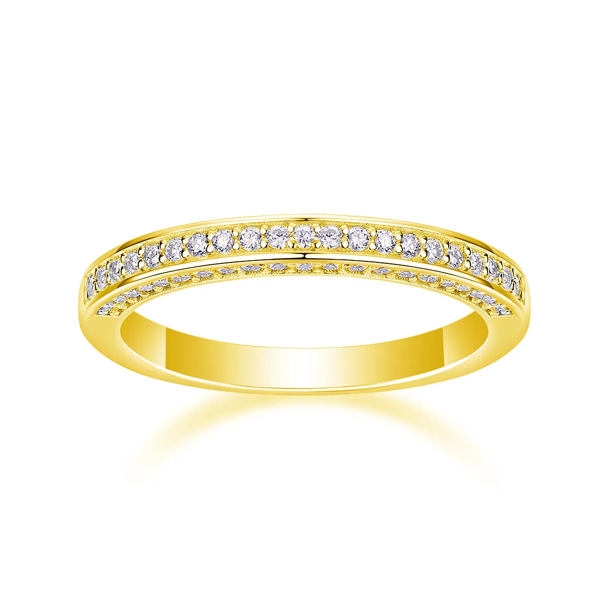 The Plucked Star moissanite wedding ring set in S925 silver with platinum plating, available in multiple colours