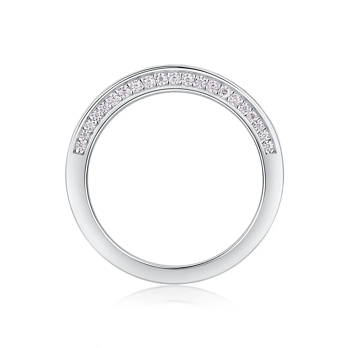 The Plucked Star moissanite wedding ring set in S925 silver with platinum plating, available in multiple colours