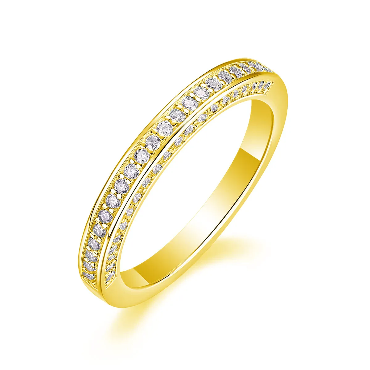 The Plucked Star moissanite wedding ring set in S925 silver with platinum plating, available in multiple colours