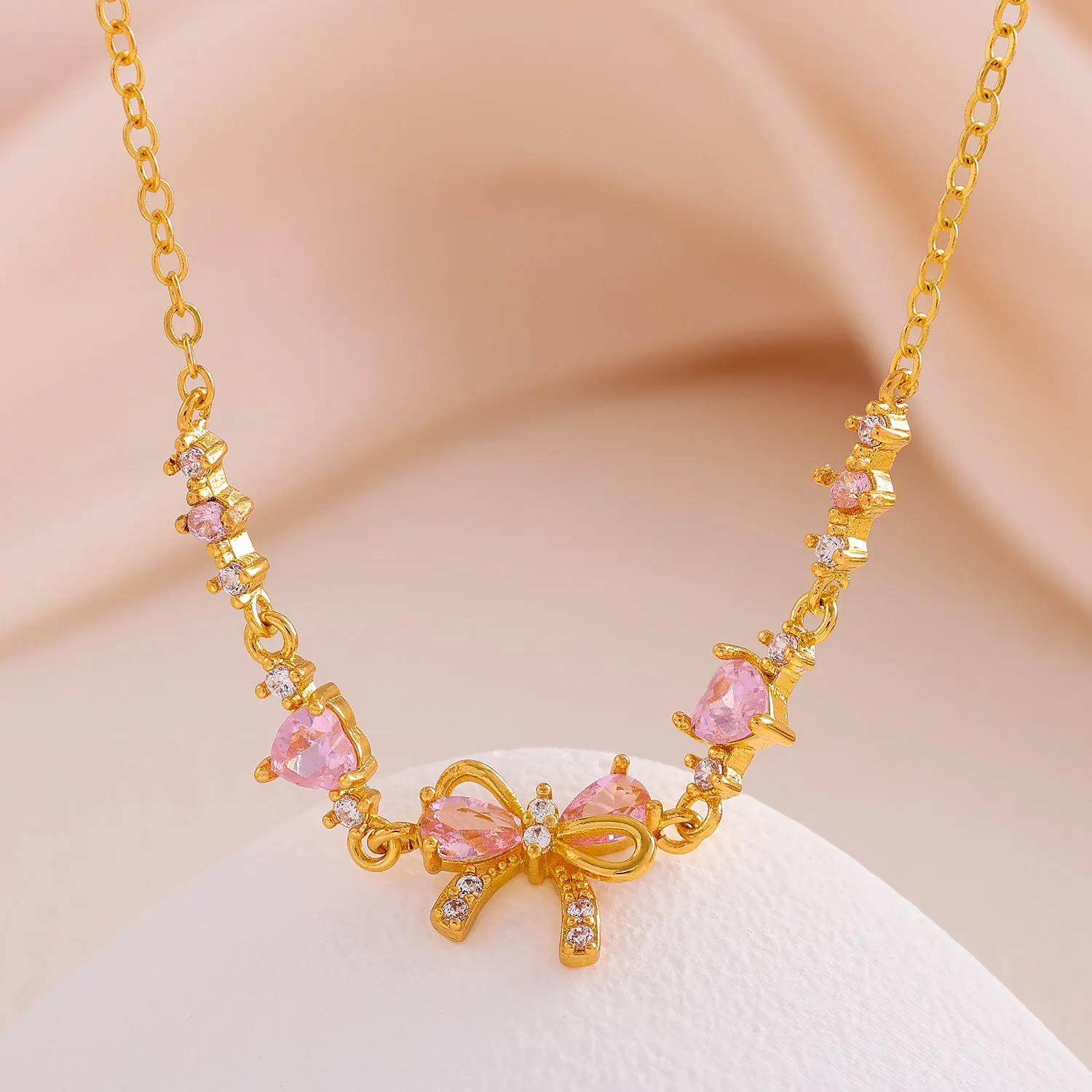 18K gold plated heart shaped butterfly zircon bracelet for women in gold finish