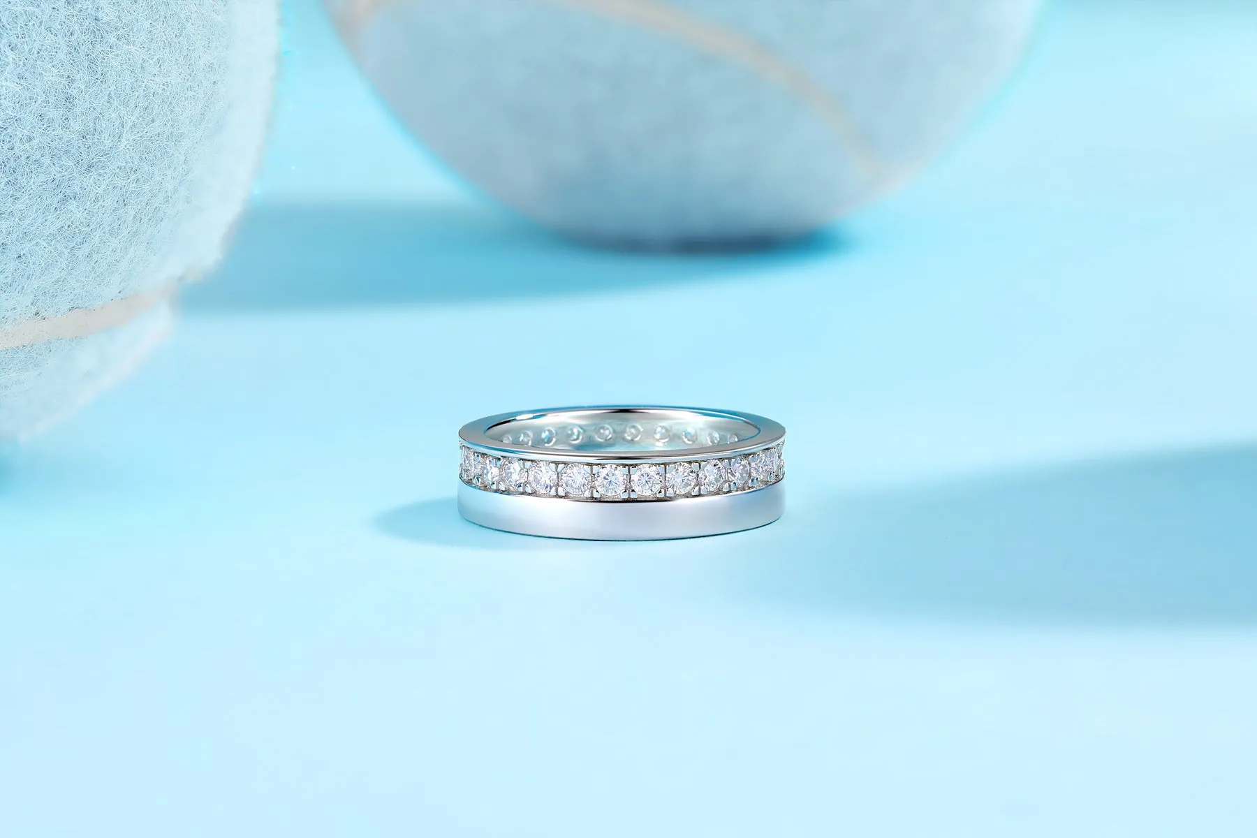 Star River moissanite wedding ring set S925 silver gold-plated with GRA certificate