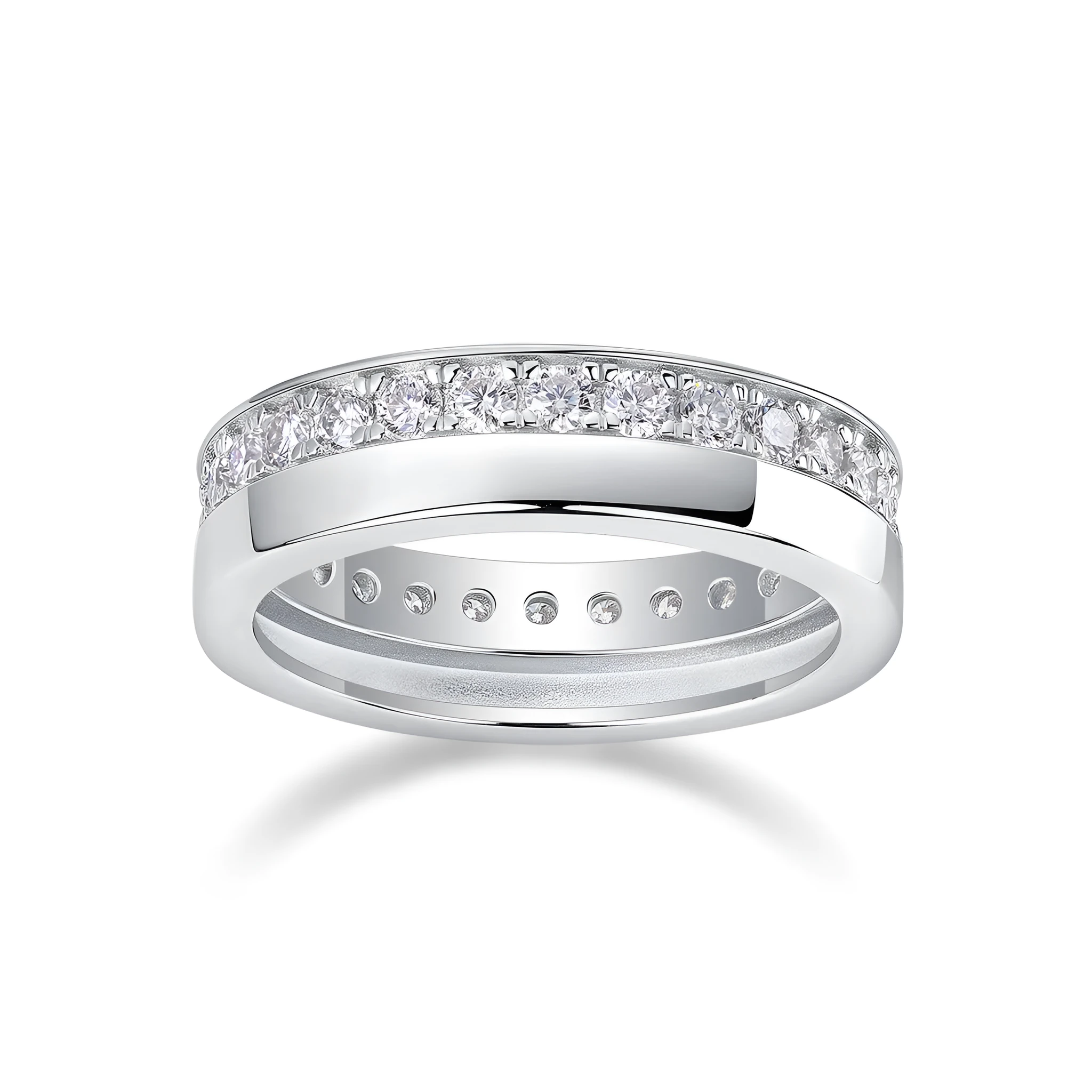 Star River moissanite wedding ring set S925 silver gold-plated with GRA certificate