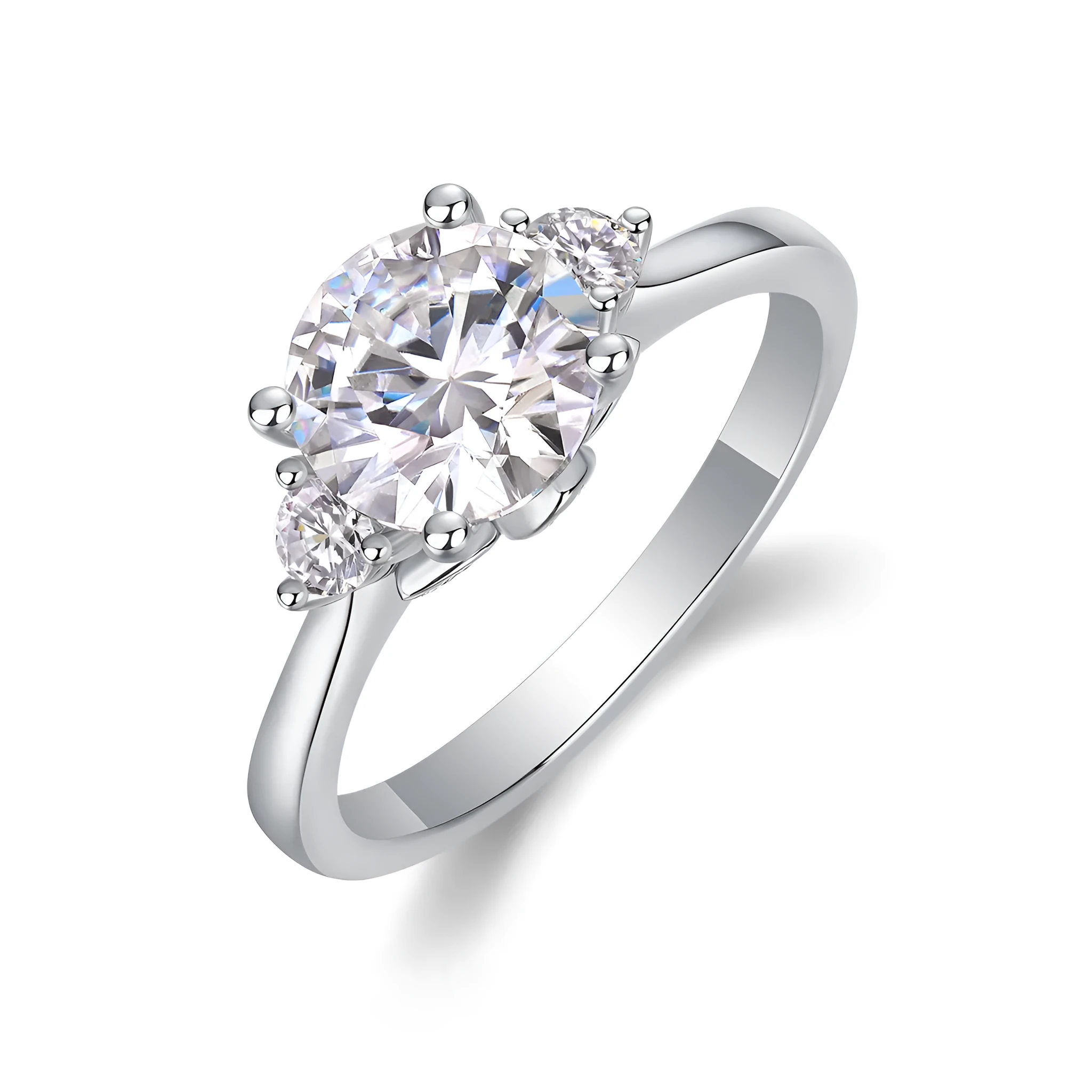 Starry Night Brilliance gold-plated S925 silver wedding ring set with 2-carat moissanite in gift box