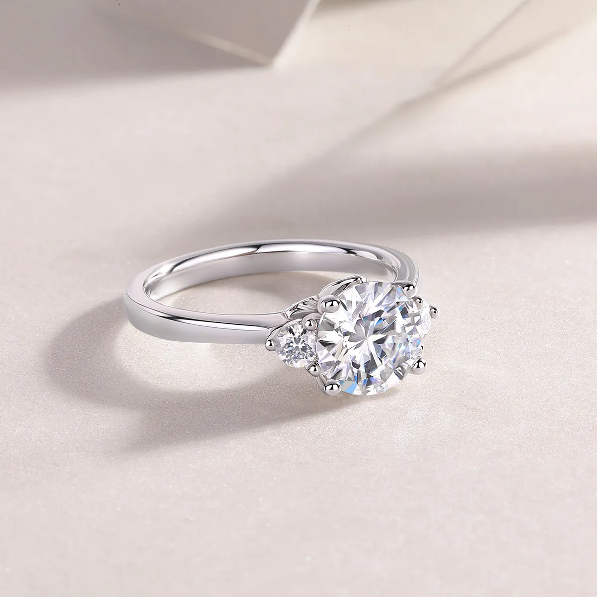 Starry Night Brilliance gold-plated S925 silver wedding ring set with 2-carat moissanite in gift box